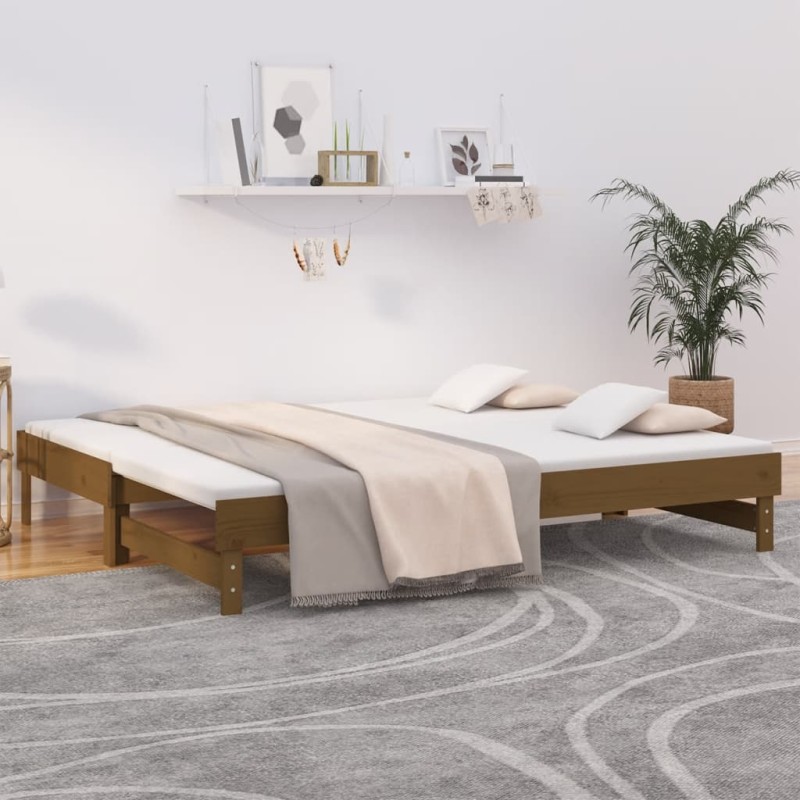 vidaXL Dormeuse Estraibile Miele 2x(90x200) cm Legno Massello di Pino vidaXL Dormeuse Estraibile Miele 2x(90x200) cm Legno Massello di Pino