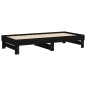 vidaXL Dormeuse Estraibile Nera 2x(90x190) cm Legno Massello di Pino vidaXL Dormeuse Estraibile Nera 2x(90x190) cm Legno Massello di Pino
