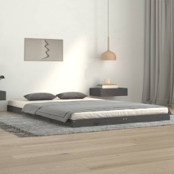 vidaXL Giroletto Grigio 120x200 cm in Legno Massello di Pino