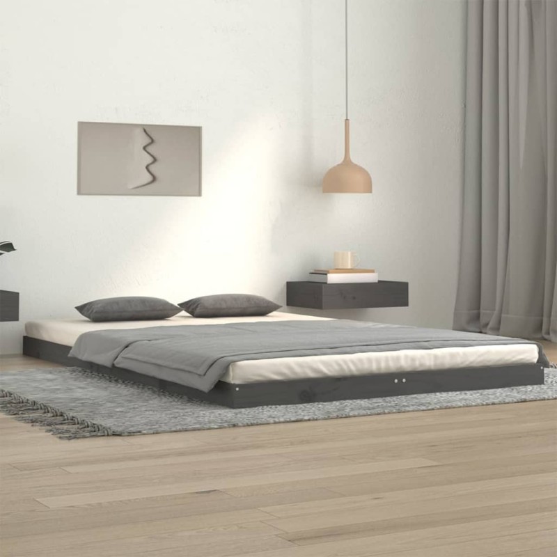 vidaXL Giroletto Grigio 120x200 cm in Legno Massello di Pino vidaXL Giroletto Grigio 120x200 cm in Legno Massello di Pino