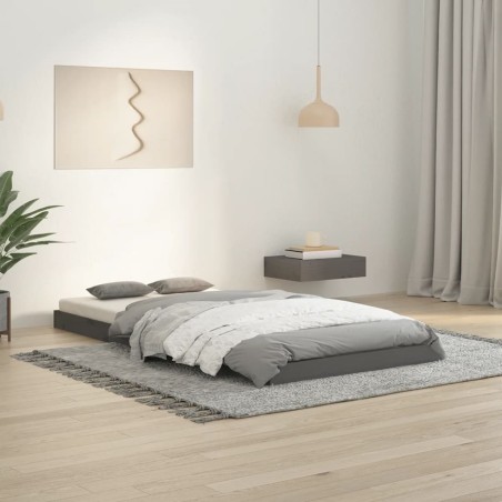 vidaXL Giroletto Grigio 90x190 cm in Legno Massello di Pino 3FT Single