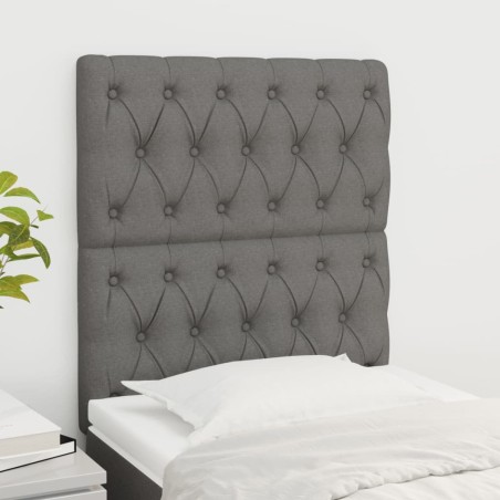 vidaXL Testiera 2 pz Grigio Scuro 80 x 7 x 78/88 cm in Tessuto