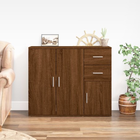 vidaXL Credenza Rovere Marrone 91x29,5x75 cm in Legno Multistrato