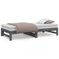 vidaXL Dormeuse Estraibile Grigia 2x(90x190) cm Legno Massello di Pino