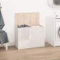 vidaXL Contenitore per Bucato Bianco 88,5x44x66 cm Legno Massello Pino vidaXL Contenitore per Bucato Bianco 88,5x44x66 cm Legno Massello Pino
