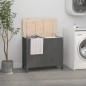 vidaXL Contenitore per Bucato Grigio 88,5x44x76 cm Legno Massello Pino vidaXL Contenitore per Bucato Grigio 88,5x44x76 cm Legno Massello Pino