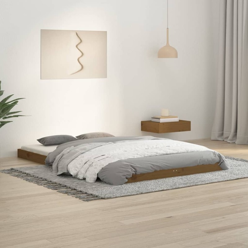 vidaXL Giroletto Miele 120x190 cm Legno Massello Pino 4FT Small Double