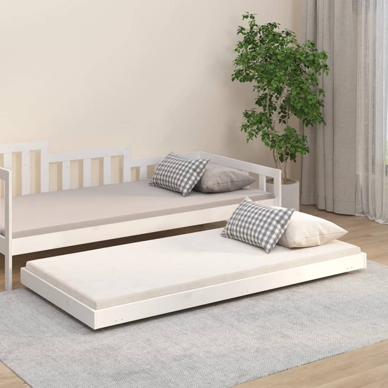 vidaXL Giroletto Bianco 75x190 cm in Legno Massello di Pino vidaXL Giroletto Bianco 75x190 cm in Legno Massello di Pino