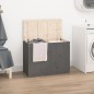 vidaXL Contenitore per Bucato Grigio 88,5x44x66 cm Legno Massello Pino vidaXL Contenitore per Bucato Grigio 88,5x44x66 cm Legno Massello Pino