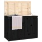 vidaXL Contenitore per Bucato Nero 88,5x44x66 cm Legno Massello Pino vidaXL Contenitore per Bucato Nero 88,5x44x66 cm Legno Massello Pino