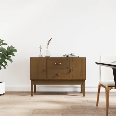 vidaXL Credenza Miele 110x40x78 cm in Legno Massello di Pino