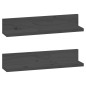 vidaXL Mensole da Parete 2 pz Grigio 50x11x9cm Legno Massello di Pino