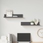 vidaXL Mensole da Parete 2 pz Grigio 50x11x9cm Legno Massello di Pino
