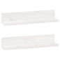 vidaXL Mensole da Parete 2 pz Bianco 50x11x9cm Legno Massello di Pino vidaXL Mensole da Parete 2 pz Bianco 50x11x9cm Legno Massello di Pino