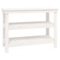 vidaXL Banco da Lavoro Bianco 110,5x50x80 cm in Legno Massello di Pino vidaXL Banco da Lavoro Bianco 110,5x50x80 cm in Legno Massello di Pino