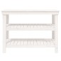 vidaXL Banco da Lavoro Bianco 110,5x50x80 cm in Legno Massello di Pino vidaXL Banco da Lavoro Bianco 110,5x50x80 cm in Legno Massello di Pino
