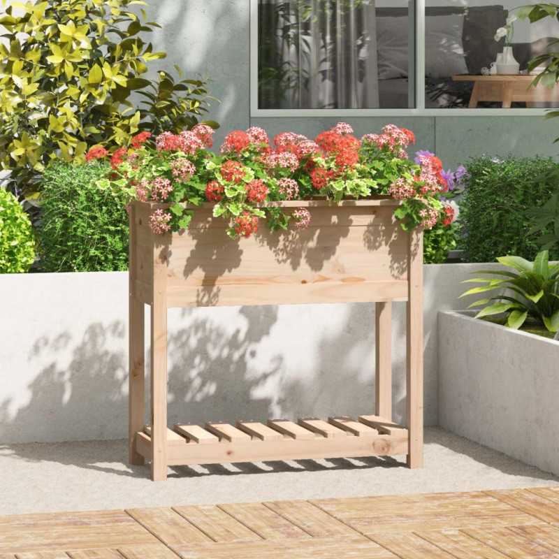 vidaXL Fioriera con Mensola 82,5x34,5x81 cm in Legno Massello di Pino vidaXL Fioriera con Mensola 82,5x34,5x81 cm in Legno Massello di Pino