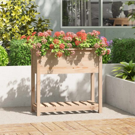 vidaXL Fioriera con Mensola 82,5x34,5x81 cm in Legno Massello di Pino