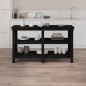 vidaXL Banco da Lavoro Nero 142,5x50x80 cm in Legno Massello di Pino vidaXL Banco da Lavoro Nero 142,5x50x80 cm in Legno Massello di Pino