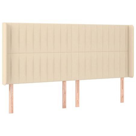 Testiera ad Orecchio Crema 183x16x118/128 cm in Tessuto