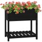 vidaXL Fioriera con Mensola Nera 82,5x54x81 cm Legno Massello di Pino vidaXL Fioriera con Mensola Nera 82,5x54x81 cm Legno Massello di Pino