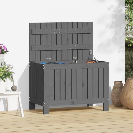 vidaXL Contenitore Giardino Grigio 76x42,5x54cm Legno Massello di Pino