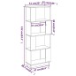 Libreria/Divisorio Grigio 51x25x132 cm Legno Massello di Pino Libreria/Divisorio Grigio 51x25x132 cm Legno Massello di Pino