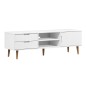Mobile TV MOLDE Bianca 158x40x49 cm in Legno Massello di Pino Mobile TV MOLDE Bianca 158x40x49 cm in Legno Massello di Pino