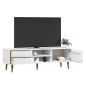 Mobile TV MOLDE Bianca 158x40x49 cm in Legno Massello di Pino Mobile TV MOLDE Bianca 158x40x49 cm in Legno Massello di Pino