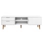 Mobile TV MOLDE Bianca 158x40x49 cm in Legno Massello di Pino Mobile TV MOLDE Bianca 158x40x49 cm in Legno Massello di Pino