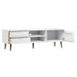 Mobile TV MOLDE Bianca 158x40x49 cm in Legno Massello di Pino Mobile TV MOLDE Bianca 158x40x49 cm in Legno Massello di Pino