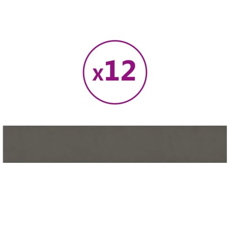 Pannelli Murali 12 pz Grigio Scuro 90x15 cm Velluto 1,62 m²