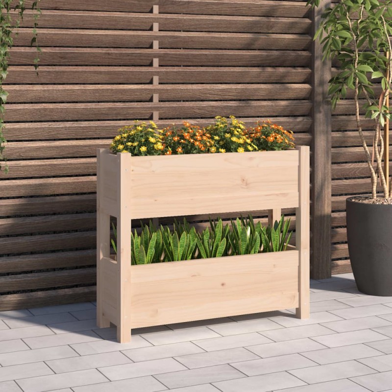 vidaXL Fioriera 77x25x66 cm in Legno Massello di Pino vidaXL Fioriera 77x25x66 cm in Legno Massello di Pino