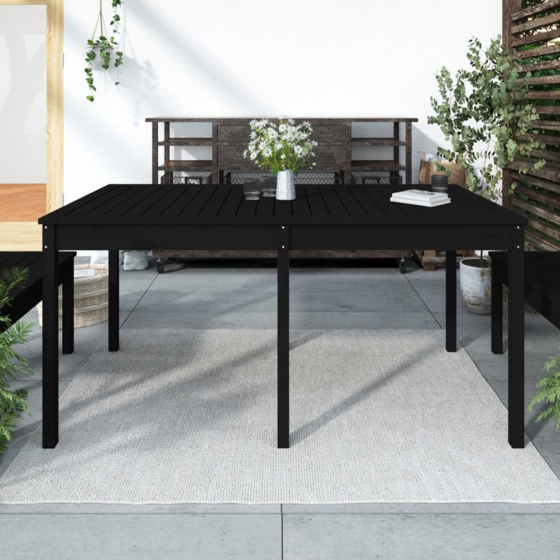 vidaXL Tavolo da Giardino Nero 159,5x82,5x76 cm Legno Massello di Pino vidaXL Tavolo da Giardino Nero 159,5x82,5x76 cm Legno Massello di Pino