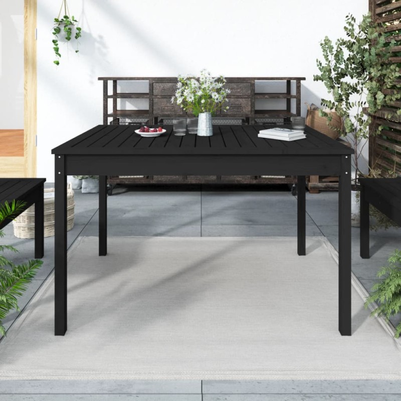 vidaXL Tavolo da Giardino Nero 121x82,5x76 cm Legno Massello di Pino vidaXL Tavolo da Giardino Nero 121x82,5x76 cm Legno Massello di Pino
