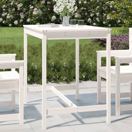 vidaXL Tavolo da Giardino Bianco 121x82,5x110cm Legno Massello di Pino