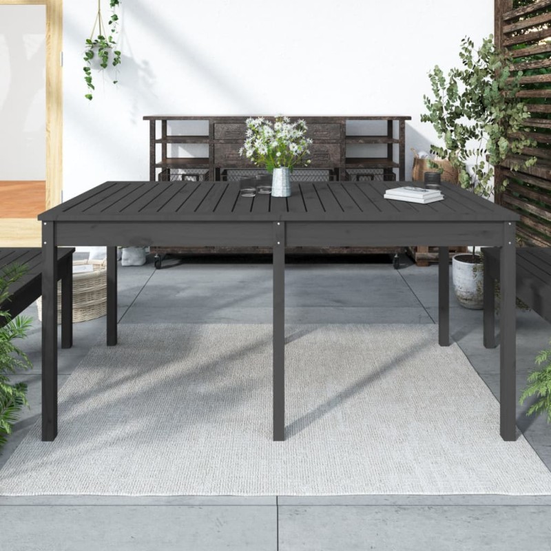 vidaXL Tavolo da Giardino Grigio 159,5x82,5x76 cm Legno Massello Pino vidaXL Tavolo da Giardino Grigio 159,5x82,5x76 cm Legno Massello Pino