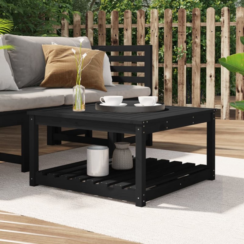 vidaXL Tavolo da Giardino Nero 82,5x82,5x45 cm Legno Massello di Pino vidaXL Tavolo da Giardino Nero 82,5x82,5x45 cm Legno Massello di Pino