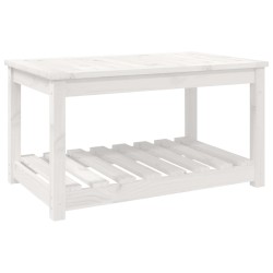 vidaXL Tavolo da Giardino Bianco 82,5x50,5x45 cm Legno Massello Pino