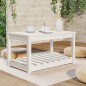 vidaXL Tavolo da Giardino Bianco 82,5x50,5x45 cm Legno Massello Pino vidaXL Tavolo da Giardino Bianco 82,5x50,5x45 cm Legno Massello Pino