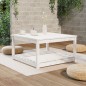 vidaXL Tavolo da Giardino Bianco 82,5x82,5x45cm Legno Massello di Pino vidaXL Tavolo da Giardino Bianco 82,5x82,5x45cm Legno Massello di Pino