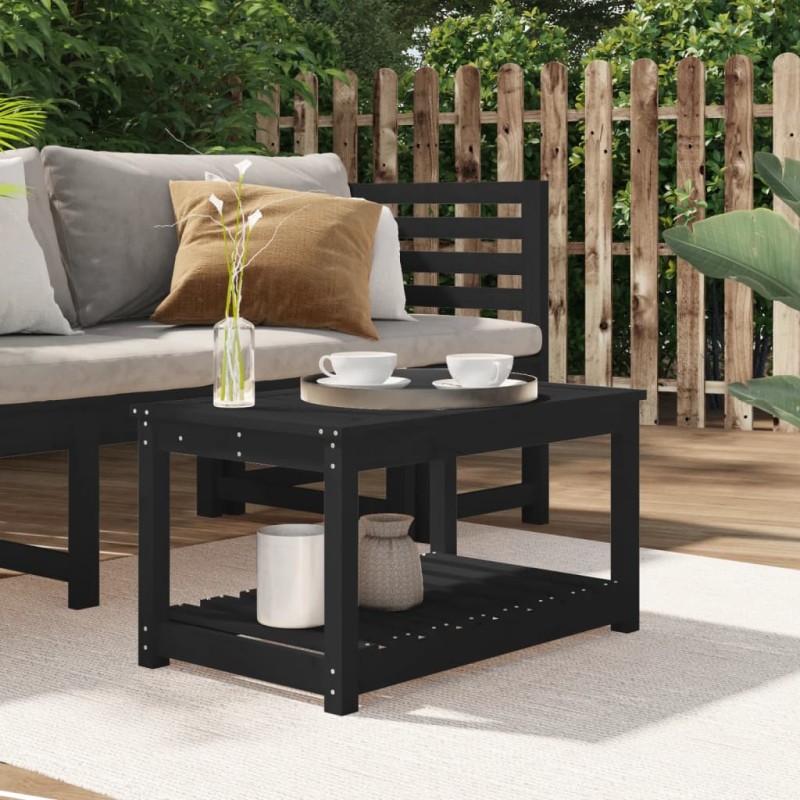 vidaXL Tavolo da Giardino Nero 82,5x50,5x45 cm Legno Massello Pino vidaXL Tavolo da Giardino Nero 82,5x50,5x45 cm Legno Massello Pino