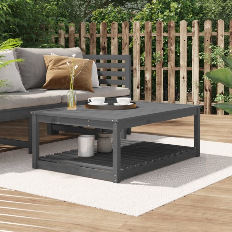 vidaXL Tavolo da Giardino Grigio 121x82,5x45 cm Legno Massello di Pino vidaXL Tavolo da Giardino Grigio 121x82,5x45 cm Legno Massello di Pino