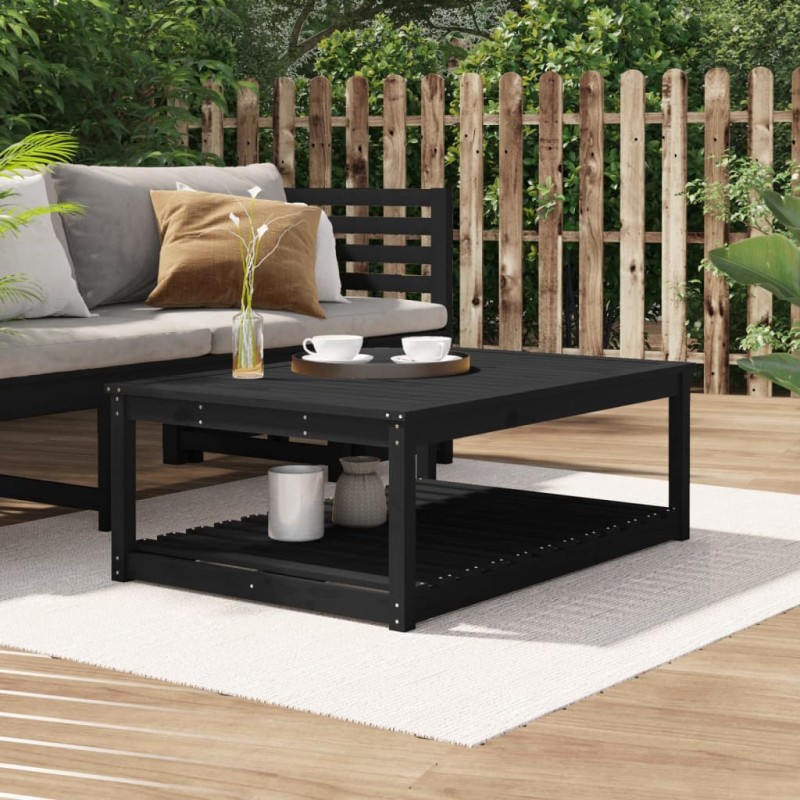 vidaXL Tavolo da Giardino Nero 121x82,5x45 cm Legno Massello di Pino vidaXL Tavolo da Giardino Nero 121x82,5x45 cm Legno Massello di Pino