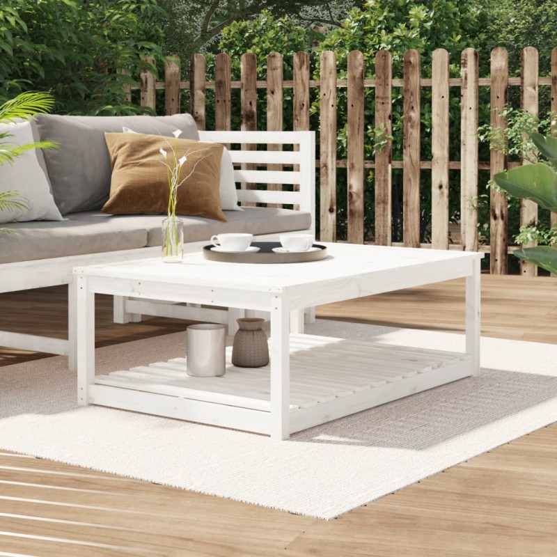 vidaXL Tavolo da Giardino Bianco 121x82,5x45 cm Legno Massello di Pino vidaXL Tavolo da Giardino Bianco 121x82,5x45 cm Legno Massello di Pino