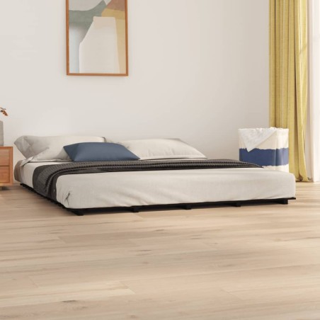 vidaXL Giroletto Nero 180x200 cm in Legno Massello di Pino