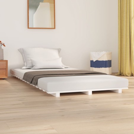 vidaXL Giroletto Bianco 75x190 cm in Legno Massello di Pino