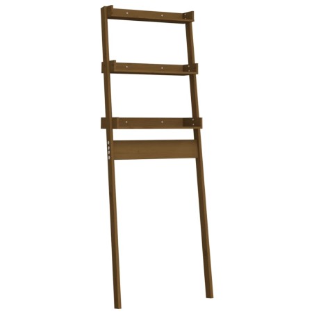 vidaXL Rastrelliera da Bagno Miele 63,5x32x179 cm Legno Massello Pino