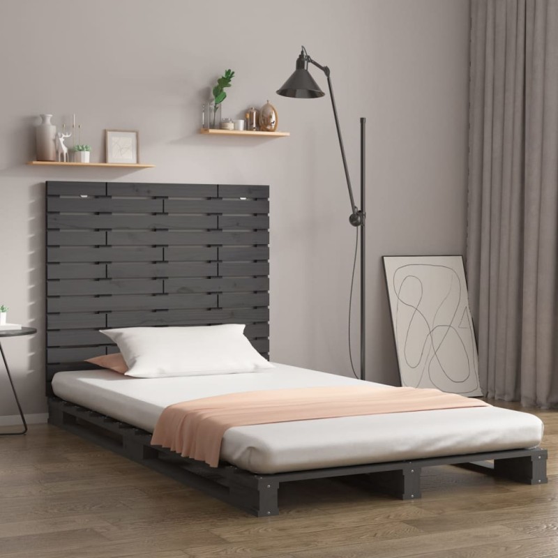vidaXL Testiera da Parete Grigia 106x3x91,5 cm Legno Massello di Pino vidaXL Testiera da Parete Grigia 106x3x91,5 cm Legno Massello di Pino