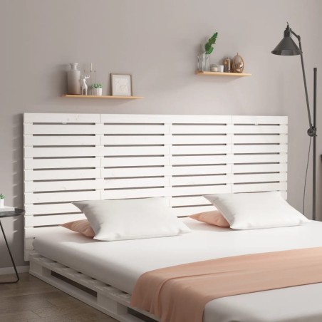 vidaXL Testiera da Parete Bianca 206x3x91,5 cm Legno Massello di Pino